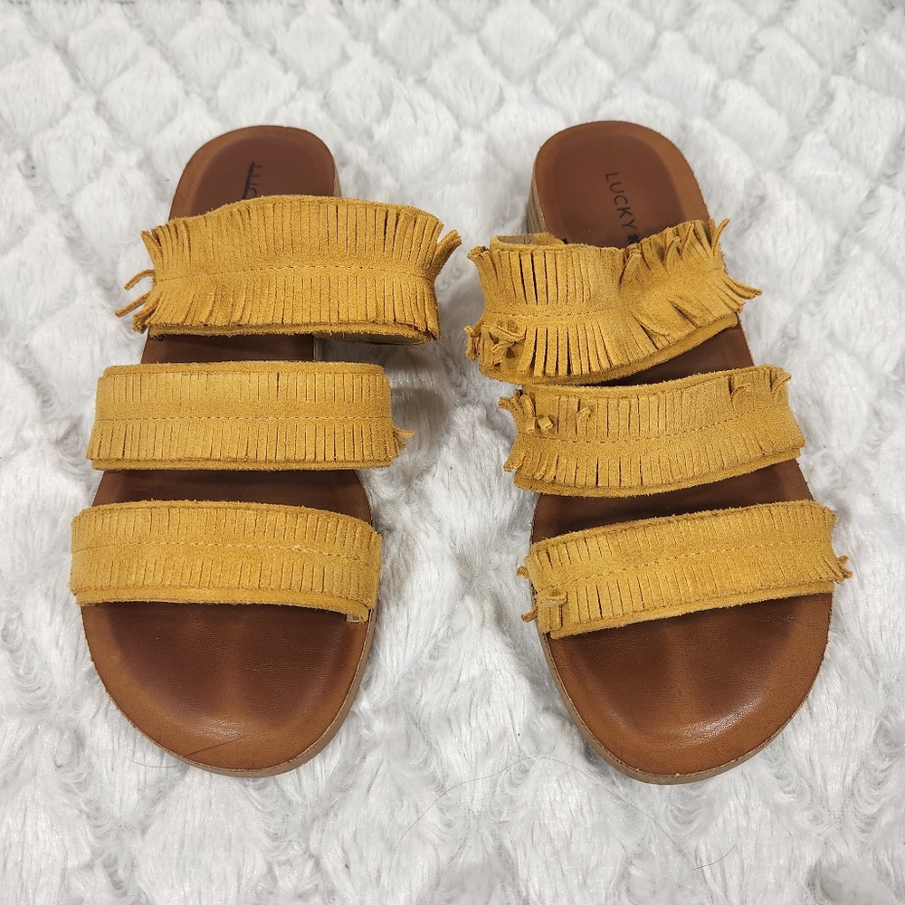 Lucky Brand Sandals Hegen 3 strap golden yellow